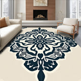 Retro Lattice Medallion with Stylized Interlocking Lines(Beige)