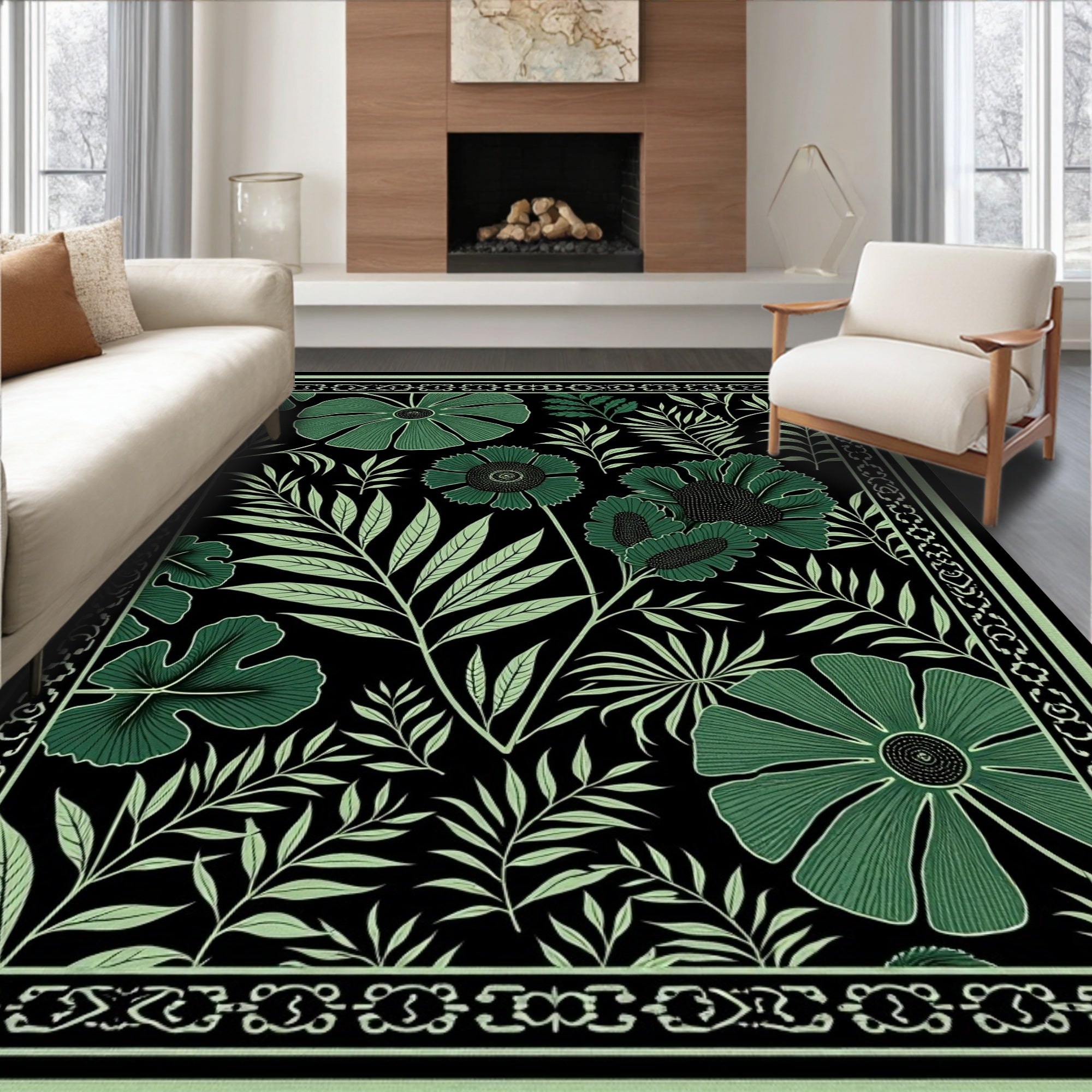 Tropical Midnight Jungle Exotic Flora Expedition (Black) - ODIKA