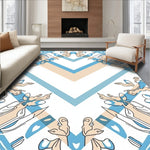 Elegant Boho Chevron With Subtle Abstract Floral Accents (Blue) - ODIKA