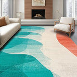 Coastal Catch Wave Planks with Artistic Shoreline(Green)