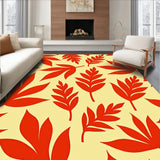 Botanical Leaf Arrangement with Stylized Floral Details(Red)