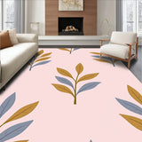 Minimalist Aesthetic Fern with Stylized Floral Clusters and Fluid Motifs (Pink)