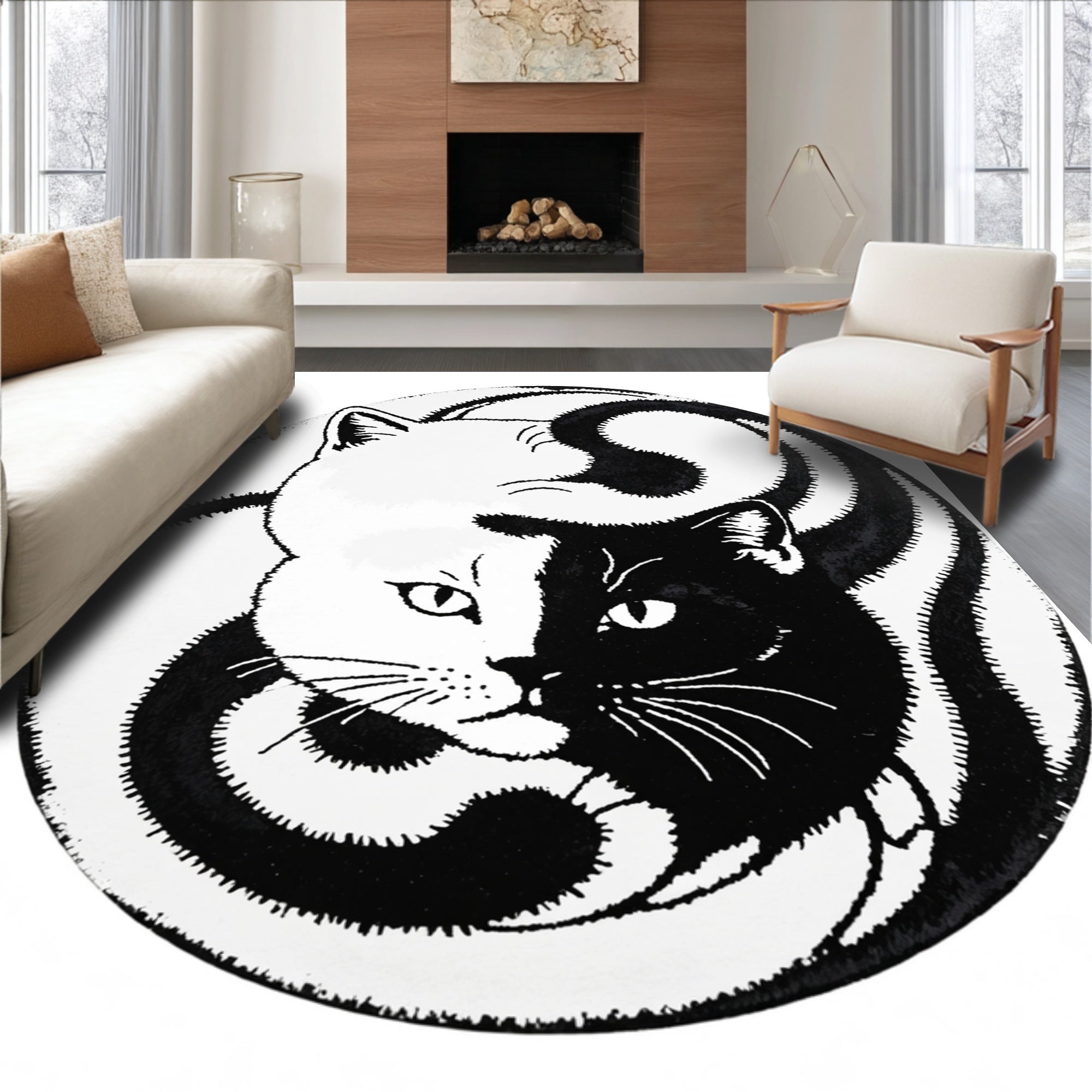 Ultra Soft Area Rug, Non Slip, Stain Resistant, Washable Area Rugs for Living Room, Bedroom, Cute Microfiber Bath Mat for Pet-Friendly Homes(Black)