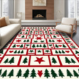 Nordic Inspired Noel Quilt Tapestry Accent(Red)