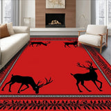 Festive Elk Winter Holiday Tapestry(Red)