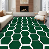Hexagonal Honeycomb Grid with Contemporary Abstract Polygons(Green)