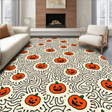 Jack O Lantern Lattice Motif Whimsical Halloween Celebration(Orange)