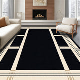 Athens Echoes Geometric Bordered Area Charcoal And Beige Tones(Black)