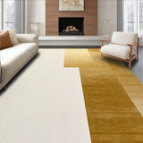 Elegant Champagne Gold Area Runner with Minimalist Solid Tone Design(Ivory)