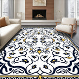 Floral Dreamscape with Twisting Petal Silhouettes (White)