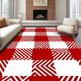 Vintage Inspired Buffalo Check with Angled Interlocking Panels(Red)