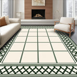 Lattice Grid Floor with Crosshatch Border Framework (Green)