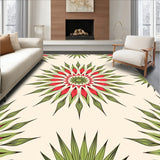 Boho Sunburst Motif with Flowing Petal Array (Ivory)