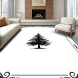 Enchanted Winter Wonderland Decorative Floor(Black)