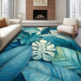 Tropical Breeze Mosaic with Monstera and Areca Leaf Interplay(Teal)