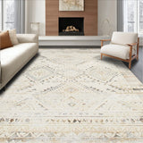 Boho Inspired Vintage Area Subtle Earth Tone Geometric(Beige)