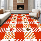 Checkered Gingham with Autumn Harvest Design(Red)