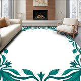 Botanical Border Design with Stylized Foliage and Vine (Blue)