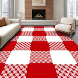 Holiday Checkered Festive Entrance Decorative Design(Red)