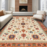 Desert Bloom Medallion Southwest Inspired Bordered Area(Beige)