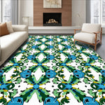 Botanical Vine Trellis Decorative Floor Covering (Blue) - ODIKA