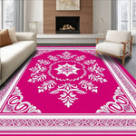 Cascading Petal Medallion with Ornate Botanical Borders (Pink) - ODIKA
