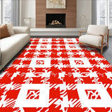 Harvest Lattice Decorative Farmhouse Plaid Buffalo Checkered(Red)