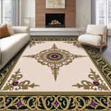 Heritage Trellis with Ornamental Filigree and Jewel Tone Embellishments(Beige)