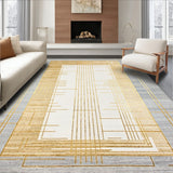 Grey and Gold Carpet Chic Modern Design for Indoor Spaces(Gray)