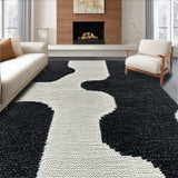 Ultra Soft Area Rug, Non Slip, Stain Resistant, Washable Area Rugs for Living Room, Bedroom, Seasonal Moth Pattern Bathroom Washable Mat(Black)