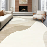 Coastal Breeze Beige Ivory Area Serene Waves & Subtle Tones(Beige)