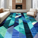 Modern Abstract Teal Geometric Ombre Design(Blue)