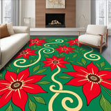 Seasonal Poinsettia Bloom Cascade with Ribbon Swirls(Red)