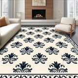 Farmhouse Damask Waterproof Indoor with Scrollwork Details(Beige)