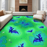Celestial Dreamscape With Glittering Bats And Moons Motif(Green)