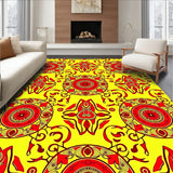 Paisley Medallion Clusters with Swirling Teardrop Shapes and Details(Yellow)