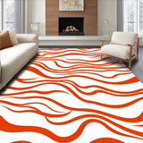 Rippling Water Effect Contemporary Art Tapestry with Dynamic Movement (Orange)