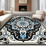 Boho Mosaic Medallion with Ornate Floral Accents (Black) - ODIKA