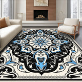 Boho Mosaic Medallion with Ornate Floral Accents (Black) - ODIKA