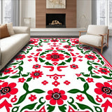 Suzani Embroidery Style with Bold Florals and Artisan Crafted Appeal(Red)