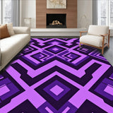 Bold Interlocking Chevron Stripes with Asymmetric Flow(Purple)