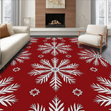 Festive Snowflake Winter Wonderland Decorative Throw(Red)