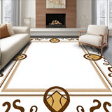 Luxurious Tufted Shag with Intricate Medallion Border Design (Brown)