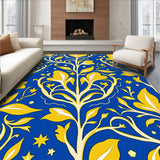 Botanical Petal Motif with Interlocking Vine Details(Blue)