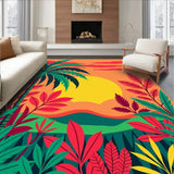 Sunset Safari Adventure Landscape with Tropical Foliage(Orange)