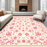 Aesthetic Pink Beige Bath Groovy Retro Swirl Mat(Beige)