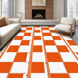 Modern Tartan Grid with Minimalist Print Aesthetic(Orange)