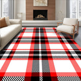 Tartan Holiday Check With Interlocking Festive Stripes Design(Red)