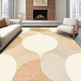 Contemporary Round With Interlaced Geometric Rings In Warm Beige Shades(Beige)