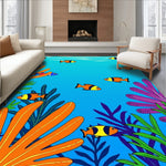 Tropical Fish Coral Reef Ocean Throw Entryway Doormat (Blue) - ODIKA
